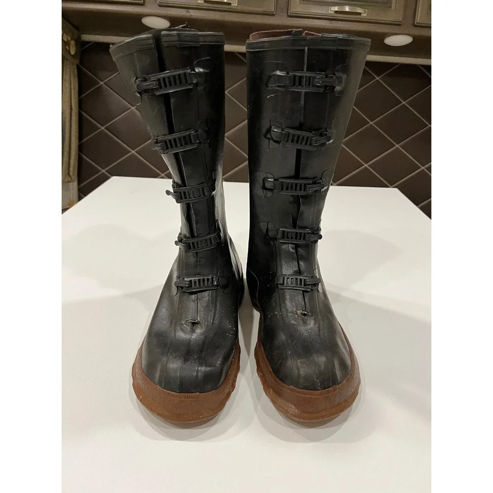 Vintage LaCrosse Outdoorsman Black Rubber Buckle Boots Rustic HuntingLodge Décor
